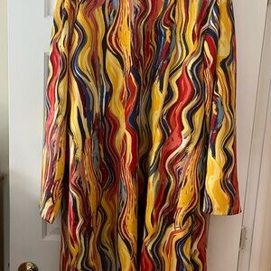 Ashley Stewart Multicolor Abstract Duster Jacket